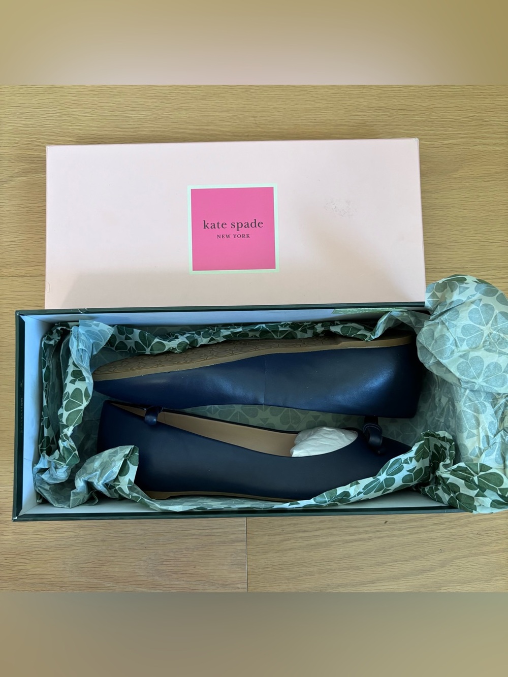 Final sale New Kate Spade Kiersten genuine leather ballet flats blazer blue colo - Picture 5 of 16